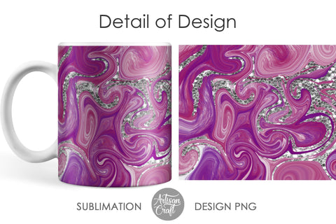 Sublimation mug template, fluid art, chunky glitter SVG Artisan Craft SVG 