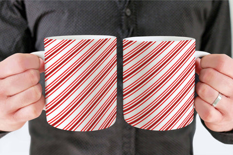 Sublimation Mug Wrap Red and White Candy Cane Design Sublimation Digital Honeybee 