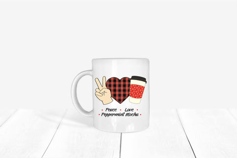 Sublimation Peace Love Peppermint Mocha PNG 2 Versions Sublimation Digital Honeybee 