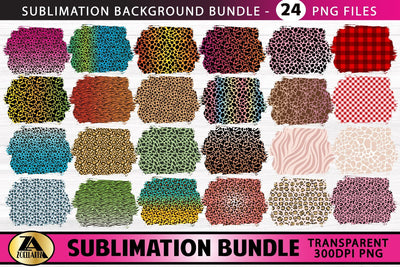 Sublimation PNG Bundle Animal Print Buffalo Plaid Background SVG zoellartz 