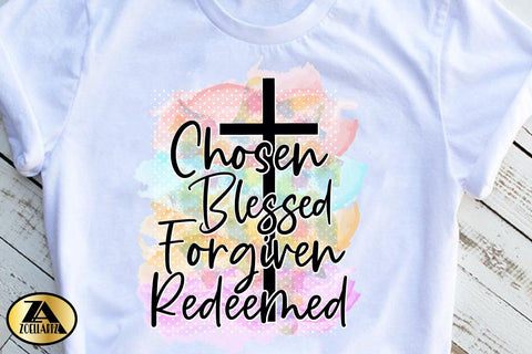 Sublimation PNG Chosen Blessed Redeemed Christian Quote PNG SVG zoellartz 