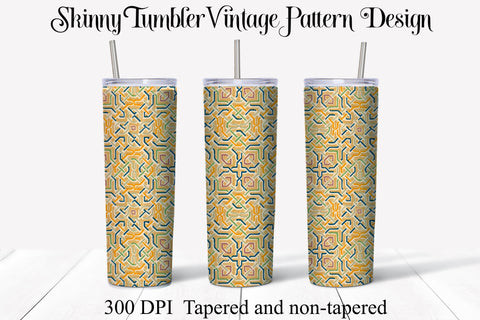 Sublimation Skinny Tumbler Vintage Pattern Design PNG Sublimation Digital Honeybee 