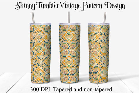 Sublimation Skinny Tumbler Vintage Pattern Design PNG Sublimation Digital Honeybee 