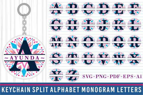 Sublimation Split monogram Letters SVG Set A-Z, Keychain SVG, Mug Sublimation Designs SVG D2PUTRI, SVG BUNDLE, SUBLIMATION BUNDLE, T SHIRT DESIGNS BUNDLE 