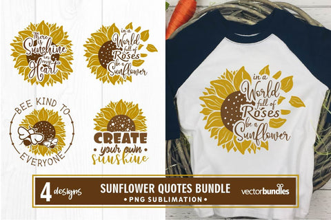Sublimation sunflower quotes bundle SVG vectorbundles 