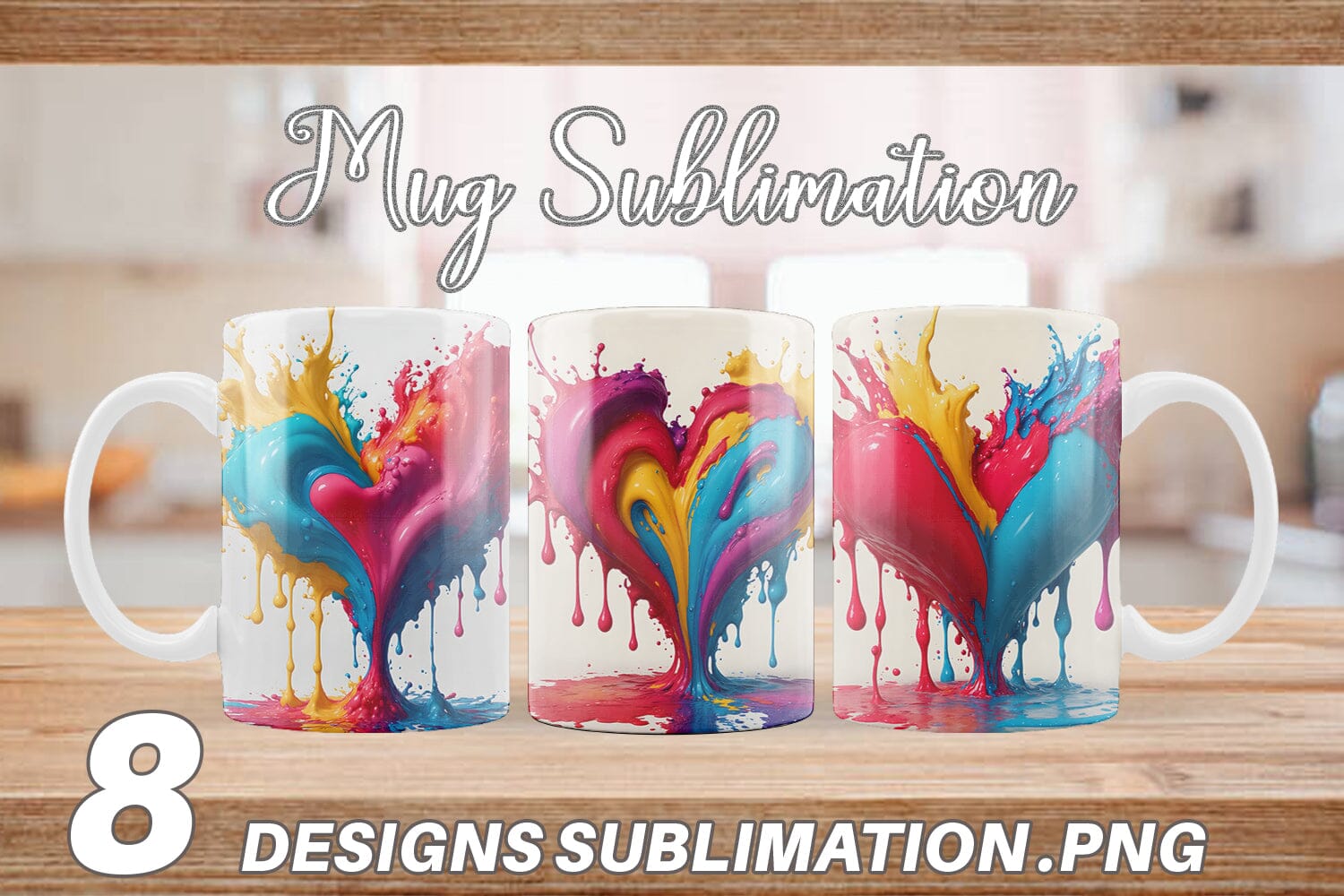 Love of Coffee tumbler, mug wrap, clipart sublimation design