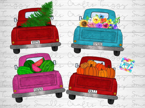 Sublimation Truck Bundle - Seasonal Farm Trucks Sublimation Twiggy Smalls Crafts 