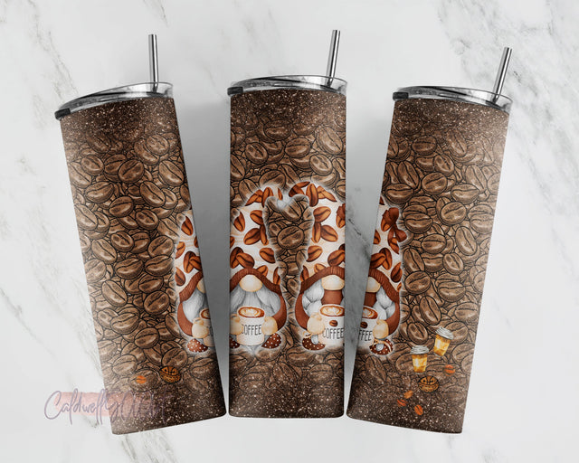 sublimation tumbler,tumbler design,sublimation design,skinny tumbler,skinny tumbler png,Gnome Tumbler,Coffee Gnome,Coffee Tumbler,Coffee Gnome Tumbler,20 oz tumbler,20 oz sublimation,20 oz skinny,Coffee lover Tumbler Sublimation CaldwellArt 