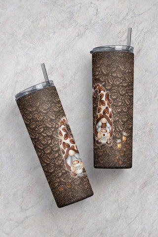 sublimation tumbler,tumbler design,sublimation design,skinny tumbler,skinny tumbler png,Gnome Tumbler,Coffee Gnome,Coffee Tumbler,Coffee Gnome Tumbler,20 oz tumbler,20 oz sublimation,20 oz skinny,Coffee lover Tumbler Sublimation CaldwellArt 