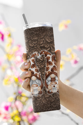 sublimation tumbler,tumbler design,sublimation design,skinny tumbler,skinny tumbler png,Gnome Tumbler,Coffee Gnome,Coffee Tumbler,Coffee Gnome Tumbler,20 oz tumbler,20 oz sublimation,20 oz skinny,Coffee lover Tumbler Sublimation CaldwellArt 