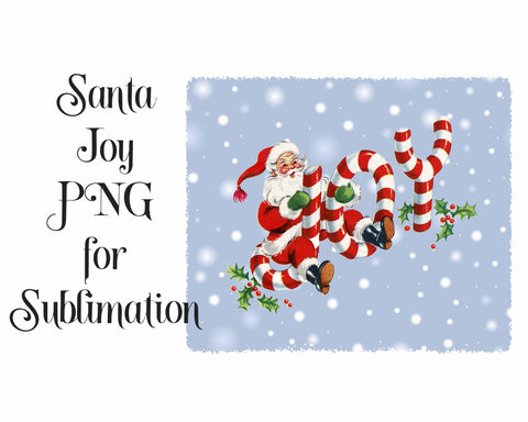 Sublimation Vintage Santa Joy PNG Sublimation Digital Honeybee 