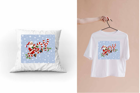 Sublimation Vintage Santa Joy PNG Sublimation Digital Honeybee 