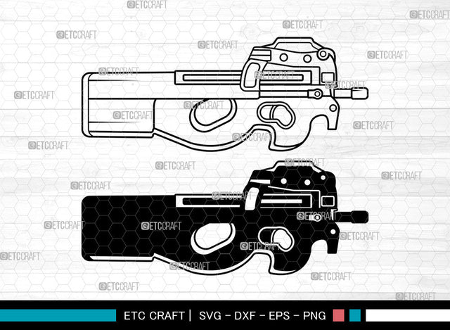Submachine Gun SVG, Submachine Gun SVG, SR5-A5 Submachine Gun Svg, Deadliest Submachine Gun Svg, Airsoft Submachine Gun Svg, Wc Apache A2 Pdw Svg, Submachine Gun SVG ETC Craft 