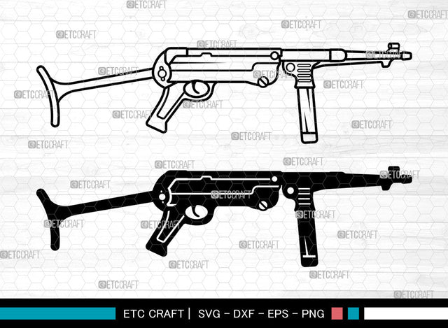 Submachine Gun SVG, Submachine Gun SVG, SR5-A5 Submachine Gun Svg, Deadliest Submachine Gun Svg, Airsoft Submachine Gun Svg, Wc Apache A2 Pdw Svg, Submachine Gun SVG ETC Craft 