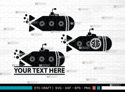 Submarine Monogram, Submarine Silhouette, Submarine Svg, Navy Svg, SB00052 SVG ETC Craft 