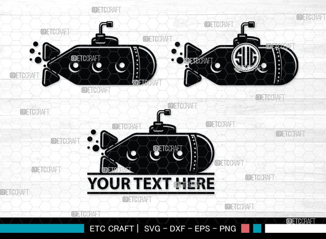 Submarine Monogram, Submarine Silhouette, Submarine Svg, Navy Svg, SB00052 SVG ETC Craft 