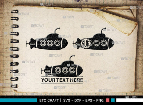 Submarine Monogram, Submarine Silhouette, Submarine Svg, Navy Svg, SB00052 SVG ETC Craft 