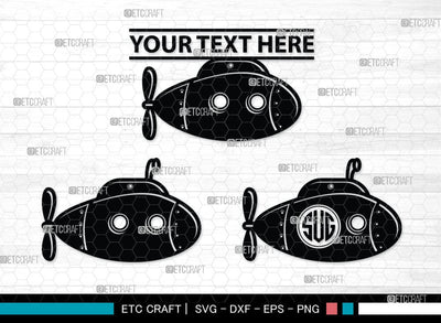 Submarine Monogram, Submarine Silhouette, Submarine Svg, Navy Svg, SB00052 SVG ETC Craft 