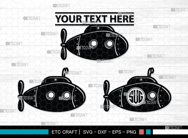 Submarine Monogram, Submarine Silhouette, Submarine Svg, Navy Svg, SB00052 SVG ETC Craft 