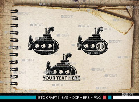 Submarine Monogram, Submarine Silhouette, Submarine Svg, Navy Svg, SB00052 SVG ETC Craft 