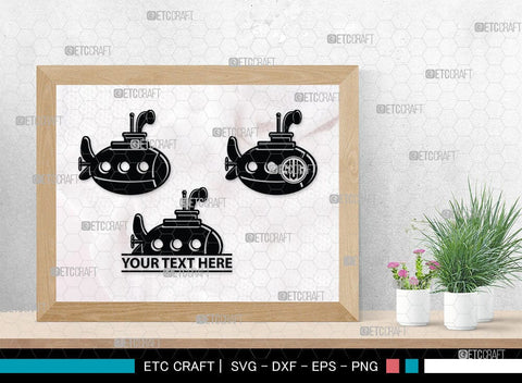 Submarine Monogram, Submarine Silhouette, Submarine Svg, Navy Svg, SB00052 SVG ETC Craft 