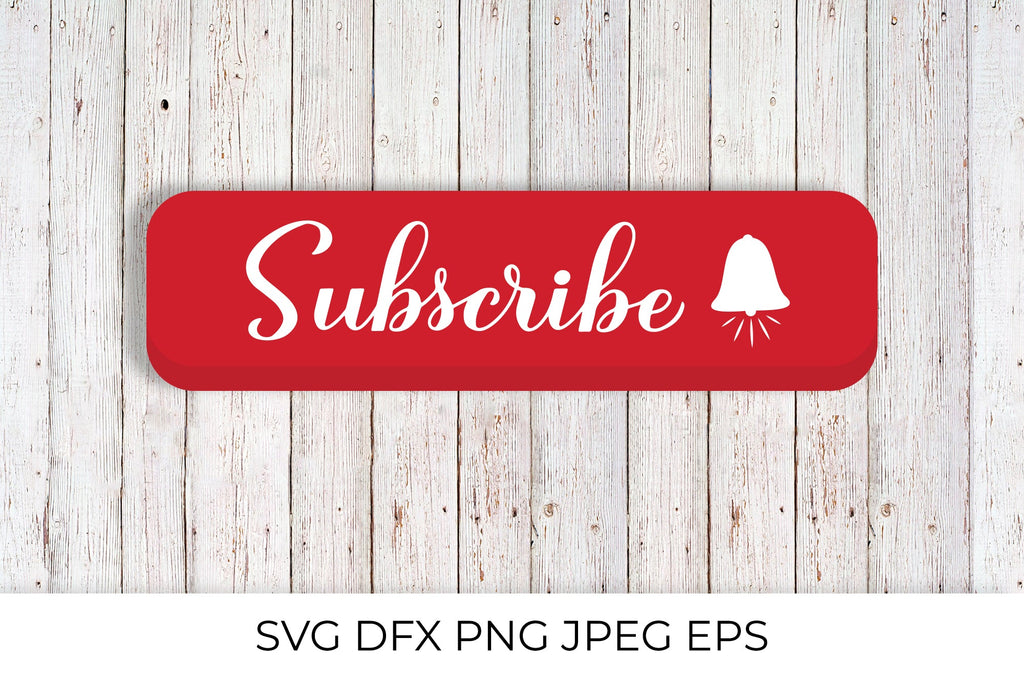 Subscribe calligraphy hand lettering on red button - So Fontsy