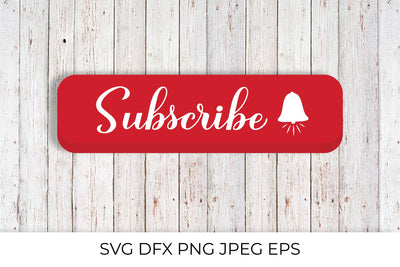 Subscribe calligraphy hand lettering on red button SVG LaBelezoka 