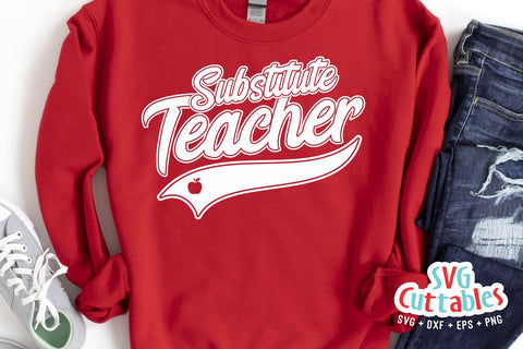 Substitute Teacher svg - School svg - Occupation - Swoosh - svg - dxf - eps - png - Cut File - Silhouette - Cricut - Digital Download SVG Svg Cuttables 