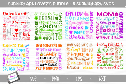 Subway Art Lover's Bundle SVG - 8 Subway Art Designs SVG Stacy's Digital Designs 