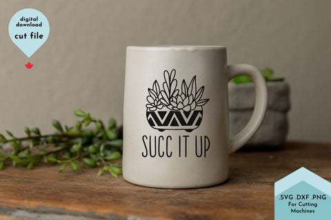 Succ It Up Funny Plant Pun Hand Drawn SVG Cut File SVG Lettershapes 