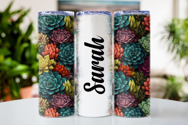 Succulent 20 oz Straight Skinny Tumbler Sublimation PNG Sublimation BijouBay 