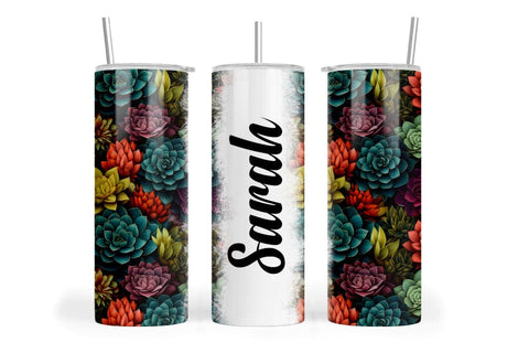 Succulent 20 oz Straight Skinny Tumbler Sublimation PNG Sublimation BijouBay 