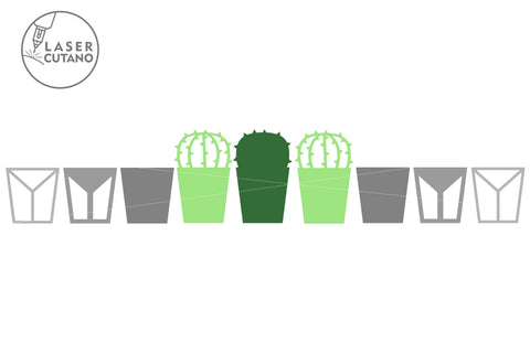 Succulent Bundle Multilayer CACTUS SET OF 10 Multilayer Laser Cut Files, Mandala, Round Sign SVG, 3D Designs, Mini Design Bundles SVG LaserCutano 