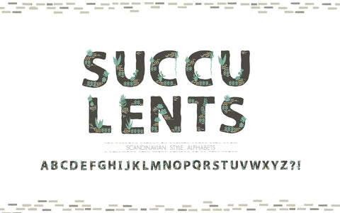 Succulent Floral inspired Alphabet letter collection SVG naemmiah021 