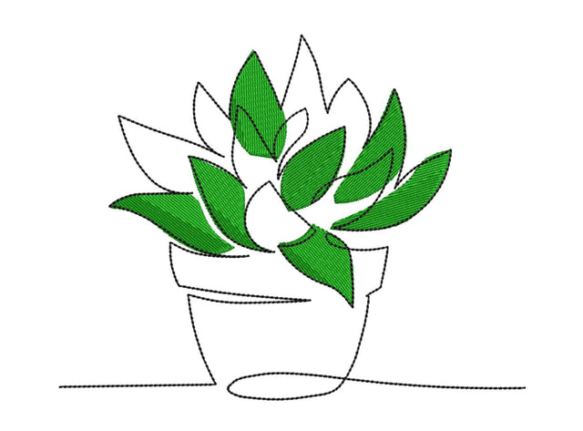 Succulent in a Pot Embroidery/Applique DESIGNS Canada Embroidery 