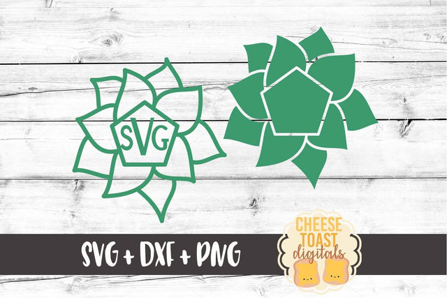 Succulent Monogram SVG Cheese Toast Digitals 