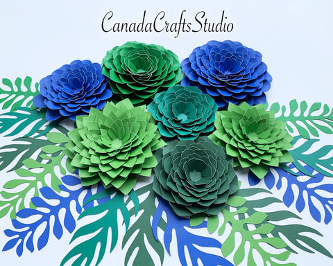 Succulent Paper Flower Templates SVG CanadaCraftsStudio 