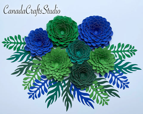 Succulent Paper Flower Templates SVG CanadaCraftsStudio 