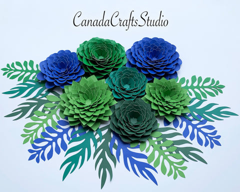 Succulent Paper Flower Templates SVG CanadaCraftsStudio 