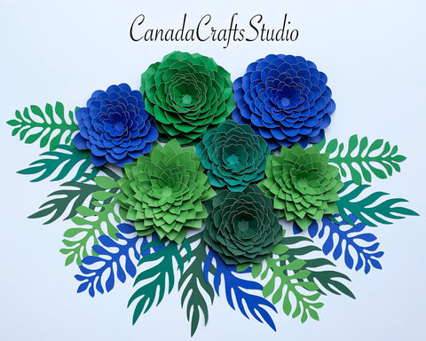 Succulent Paper Flower Templates SVG CanadaCraftsStudio 