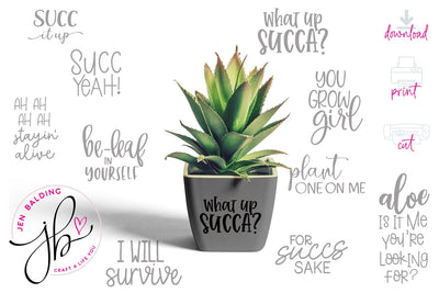 Succulent SVG Bundle l Succulent Puns SVG Jen Balding 