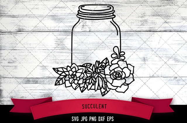 Succulent svg, mason jar svg, terrarium svg, wedding svg, foliage svg, Mothers day, cut files for Cricut, Silhouette Design, Svg, PNG, Dxf SVG Loveleen Kaur 