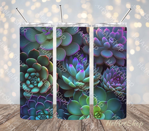 Succulent Tumbler PNG Sublimation, Skinny Tumbler PNG Sublimation _HelArtShop_ 