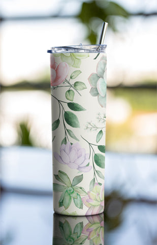 Succulent Tumbler Png, Succulent Full Tumbler Wrap, Watercolor Cactus 20oz Tumbler Template, Succulent Sublimation Design, Digital Download Sublimation Rabbitmakies 