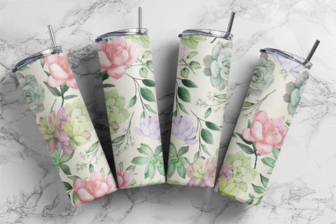 Succulent Tumbler Png, Succulent Full Tumbler Wrap, Watercolor Cactus 20oz Tumbler Template, Succulent Sublimation Design, Digital Download Sublimation Rabbitmakies 