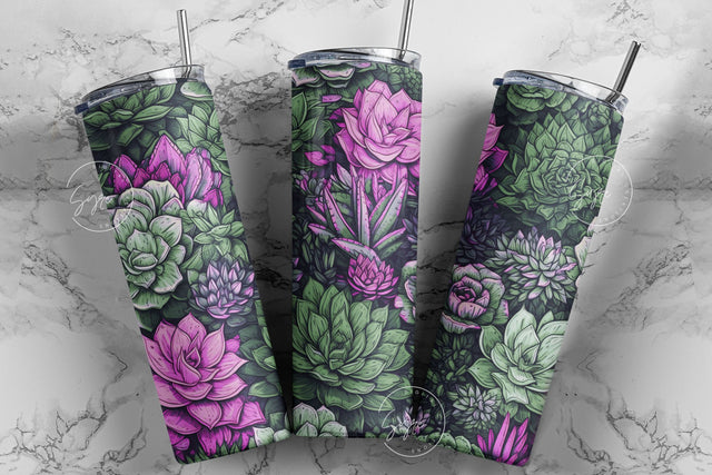 Succulent Tumbler Wrap, Seamless Watercolor Cactus PNG, Plant Sublimation, 20 oz Skinny Tumbler, Earthy Tumbler Wrap PNG, Digital Download Sublimation Syre Digital Creations 