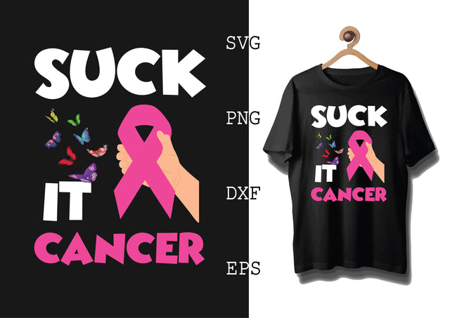 Suck It Cancer Svg, Breast Cancer Awareness Svg, Png, Eps, Dxf Files SVG DesignTShirt 