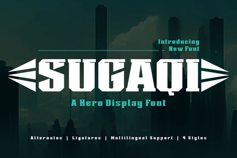 Sugaqi | Display Hero Font Font twinletter 