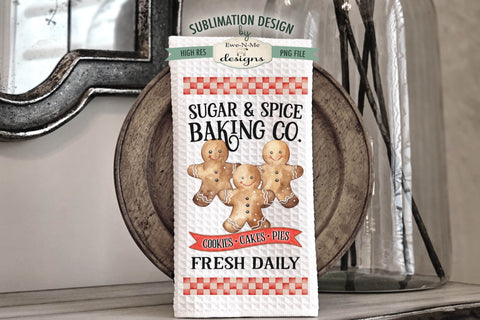 Sugar and Spice Gingerbread Hot Cocoa | Kitchen Towel Designs Sublimation Ewe-N-Me Designs 