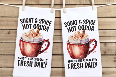 Sugar and Spice Hot Cocoa Dish Towel Sublimation Sublimation Jagonath Roy 